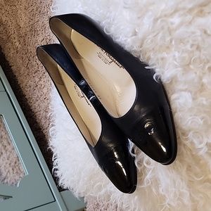 Salvatore Ferragamo Cap Toe Ballet Style Kitten Heels
